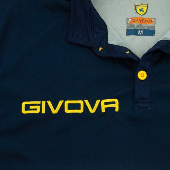 Men's Givova Navy/Yellow Polo Shirt Size Medium - Picture 3 of 10